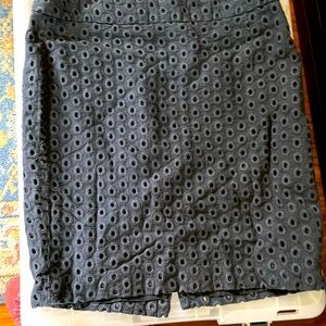 Navy blue eyelet skirt
